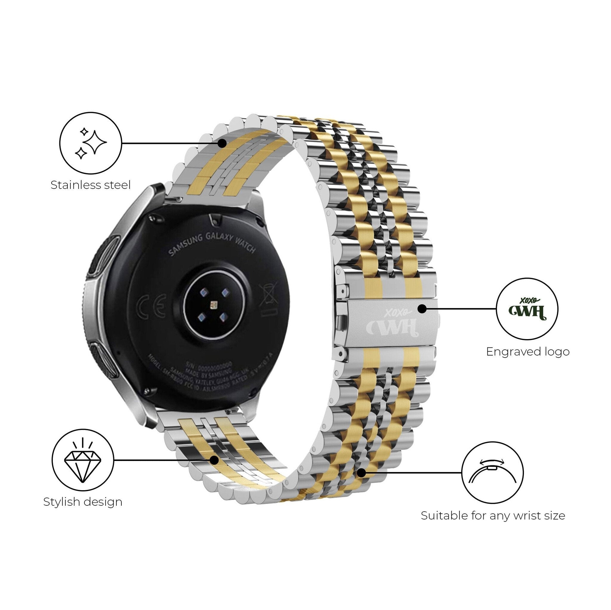 xoxo Wildhearts Amazfit GTR 3 (Pro) Steel Strap (Silver/Gold)