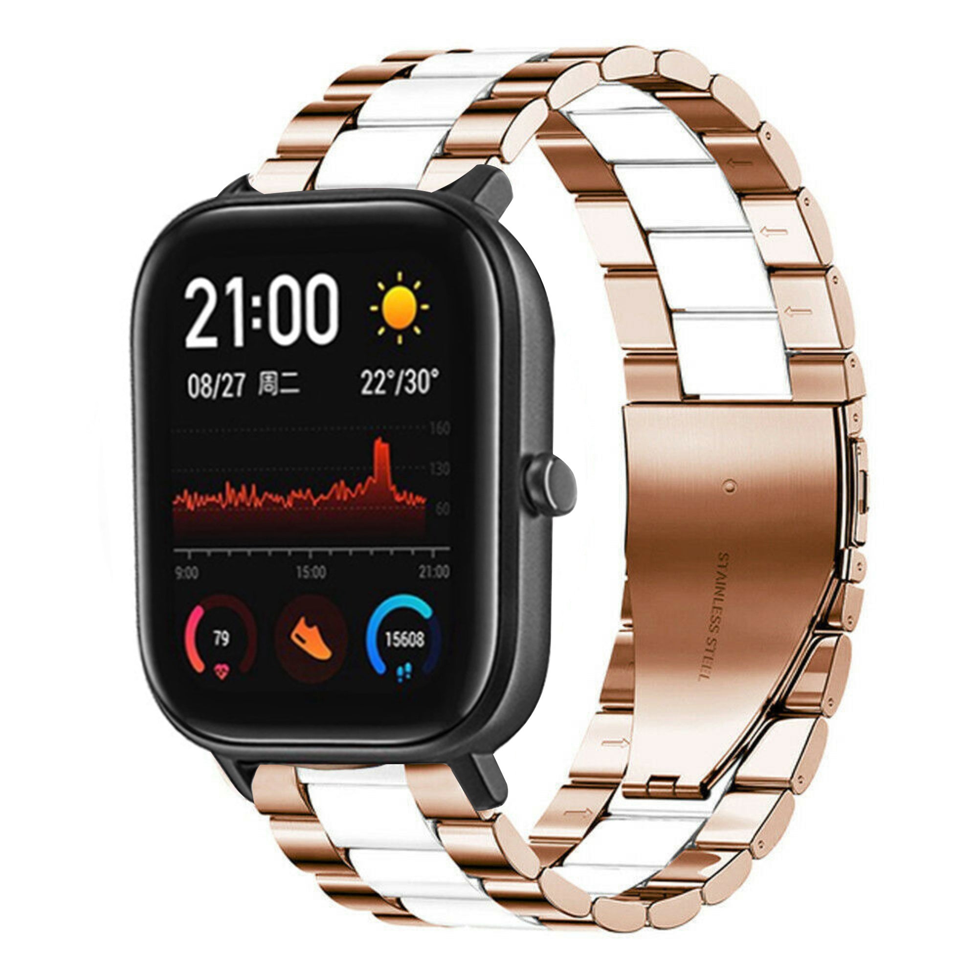 Xiaomi Amazfit GTS Steel Strap Rose Gold White