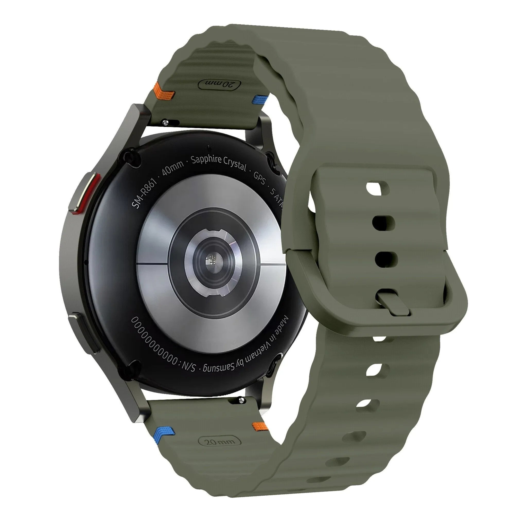 Coros Pace 2 Wave Silicone Strap (Army Green)