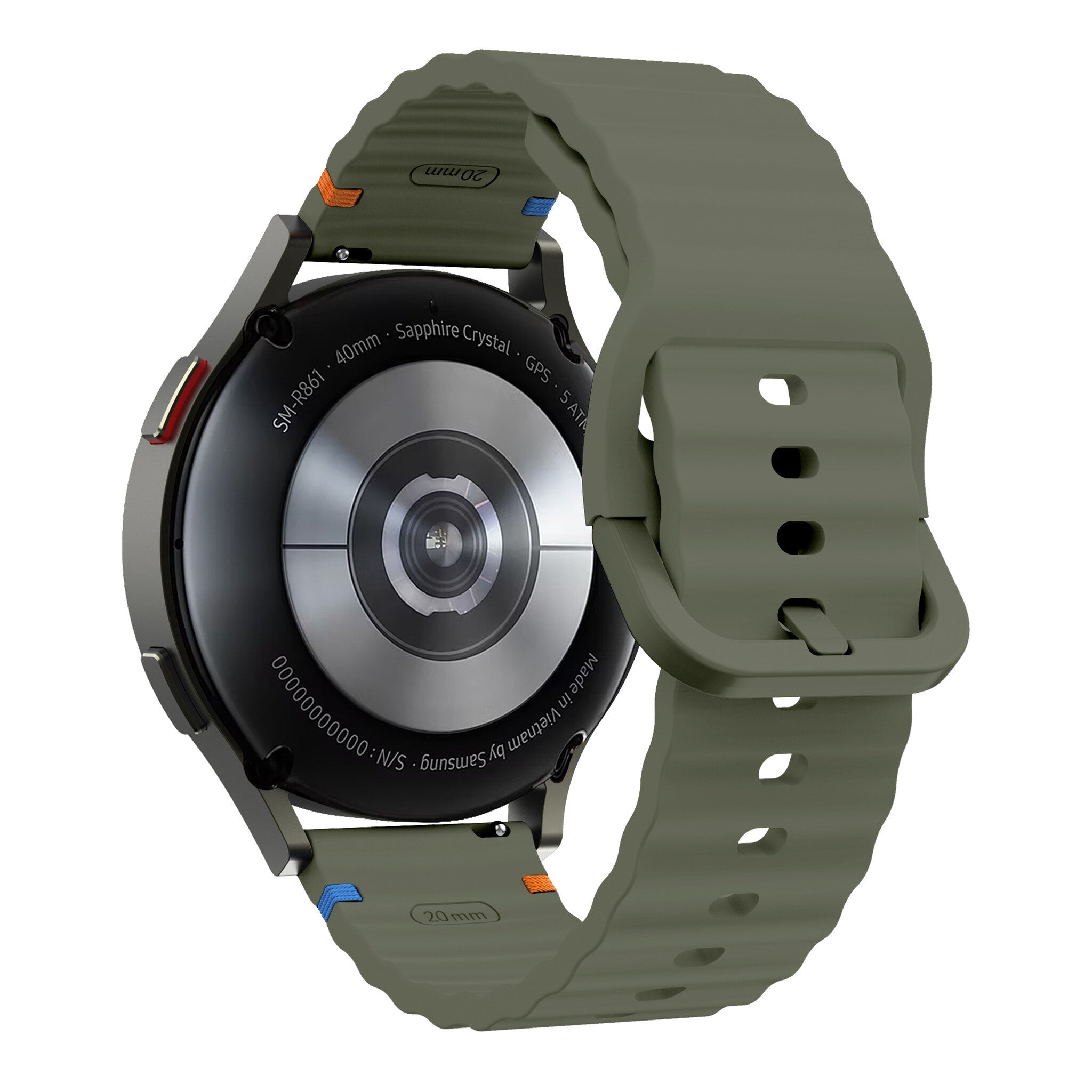 Samsung Galaxy Watch 3 45mm Wave Silicone Band (Army Green)