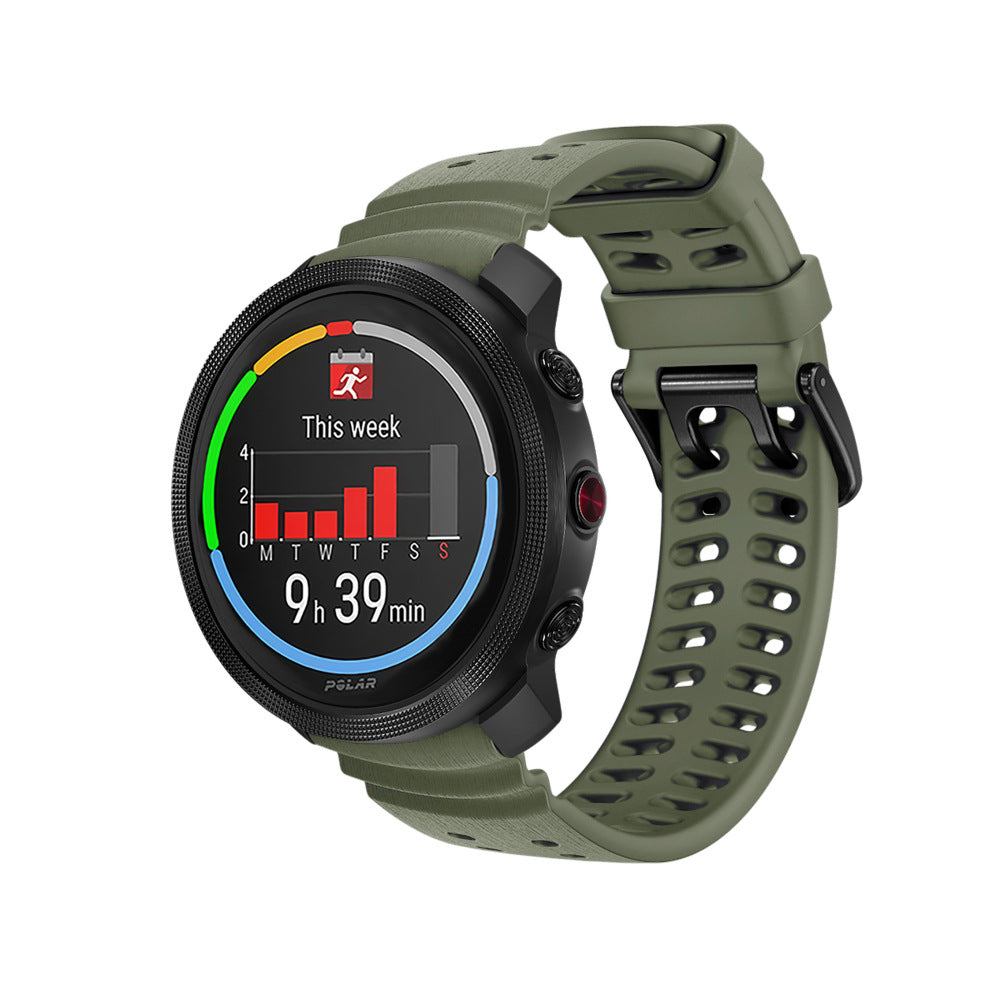 Polar Grit X2 Pro Silicone Grain Strap (Army Green)
