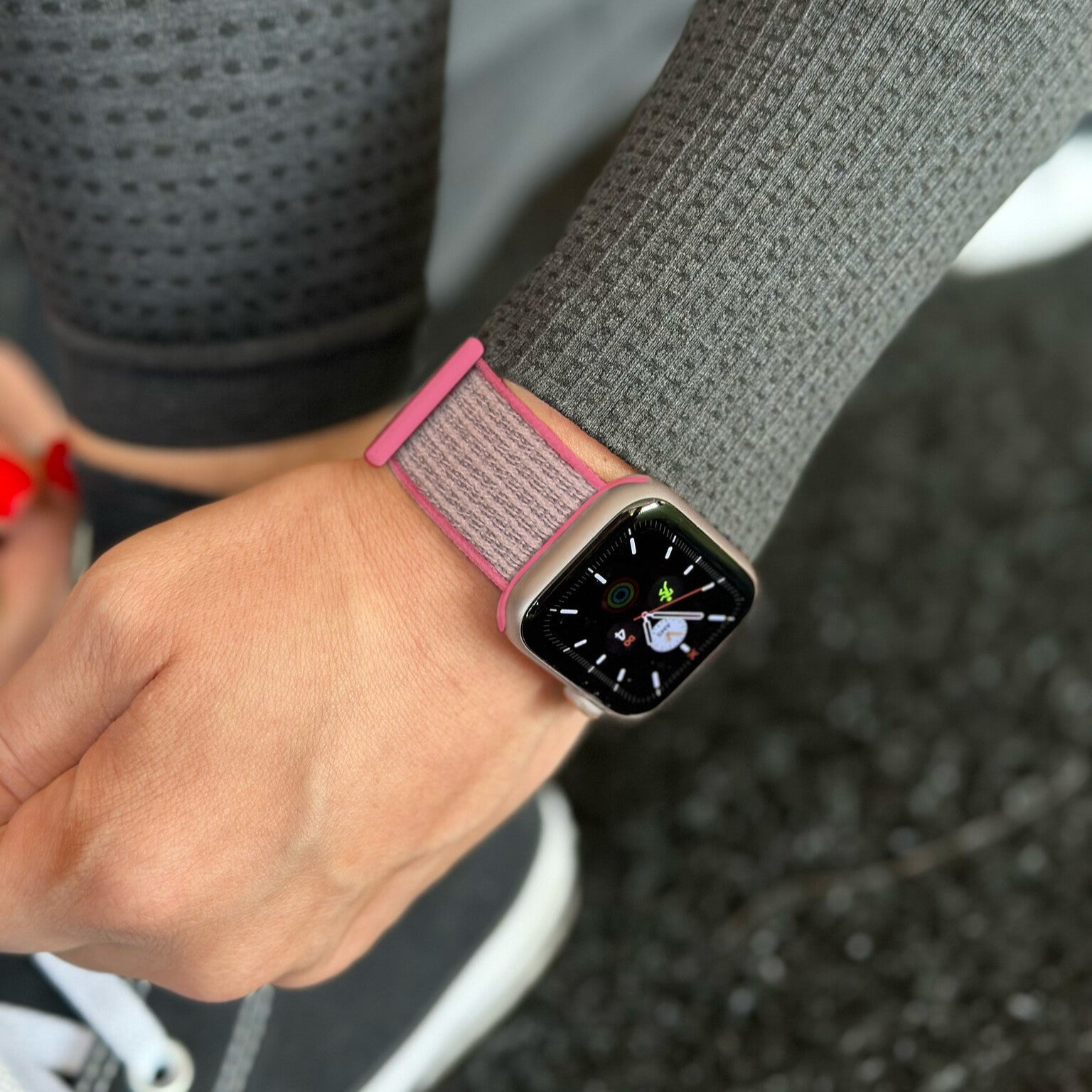 AW Nylon loop band roze