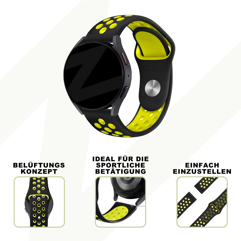 Bandz Coros Pace 3 Sport Strap 'Deluxe' (Black/Yellow)
