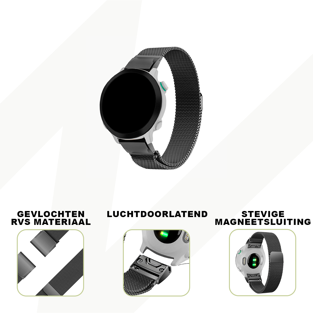 Bandz Garmin Forerunner 935 Milanese Loop Strap (Black)