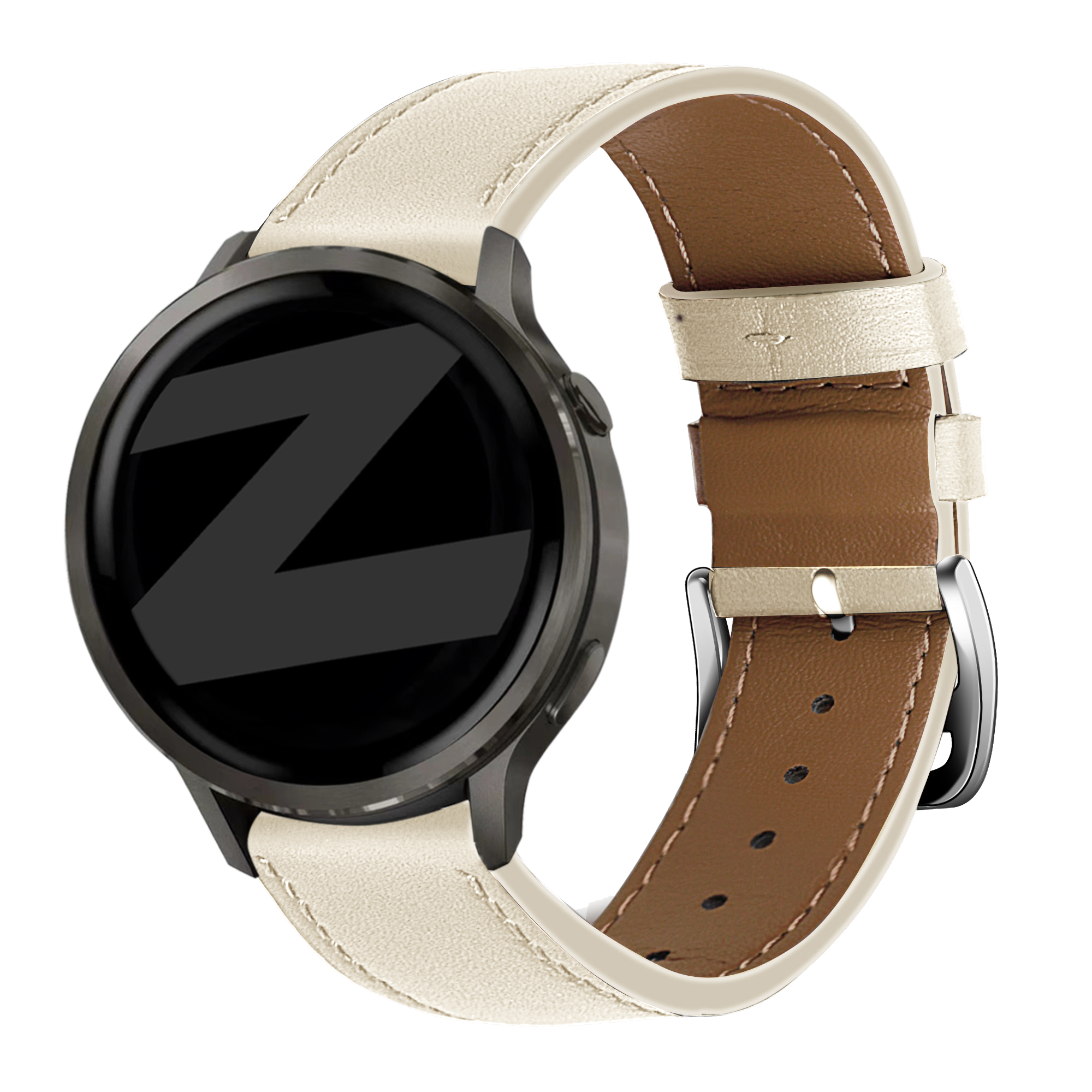 Bandz Garmin Venu 2s Leather Strap 'Deluxe' (Beige)