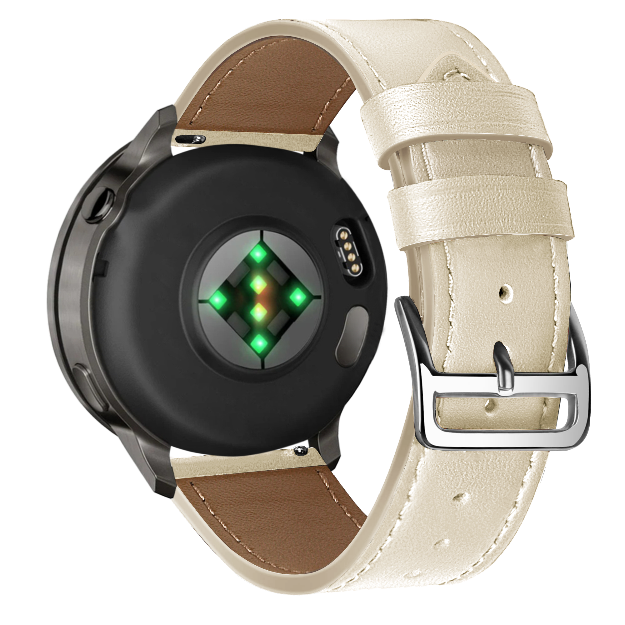 Bandz Garmin Approach S42 Leather Strap 'Deluxe' (Beige)