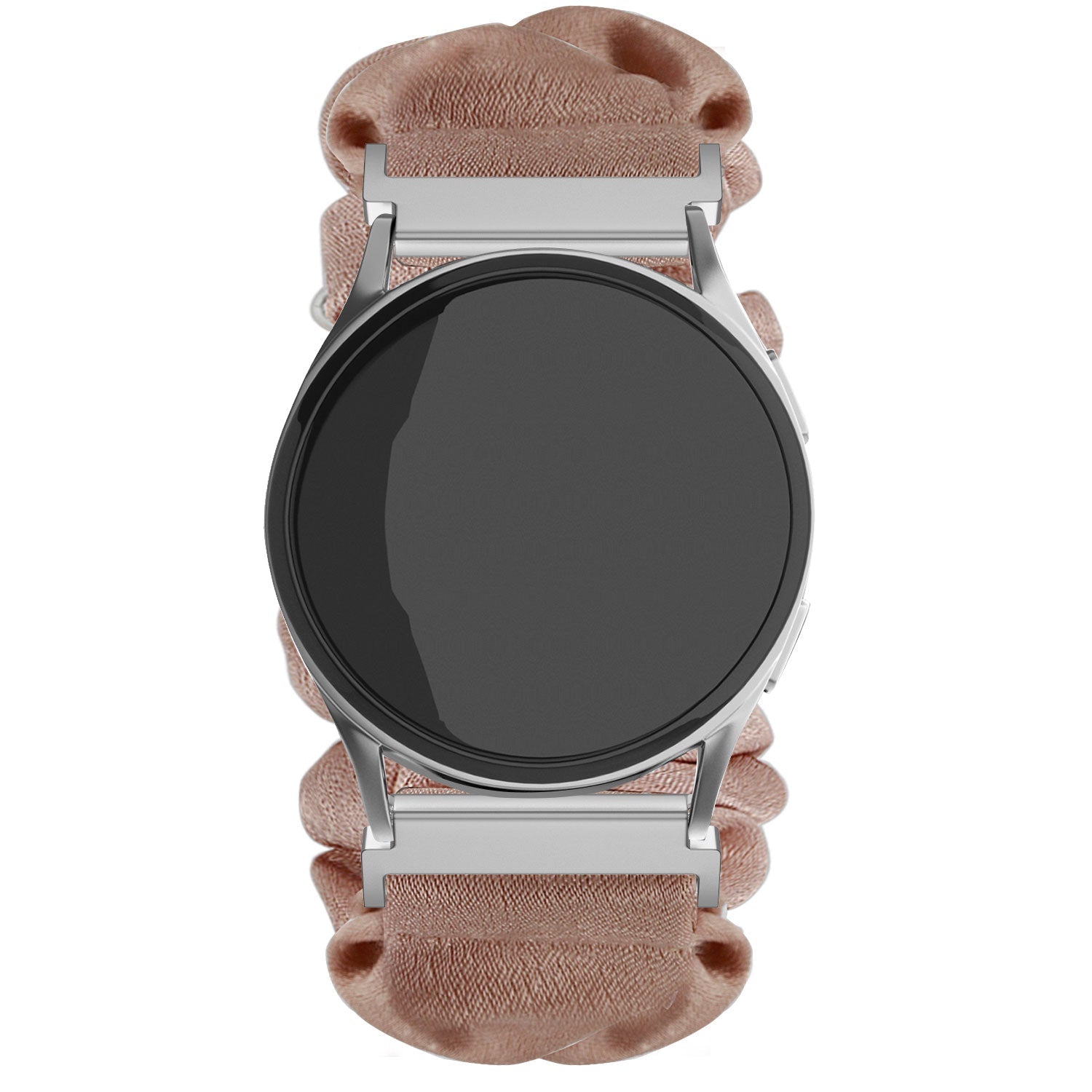 Samsung Galaxy Watch FE Scrunchie Strap (Beige with Pearls)