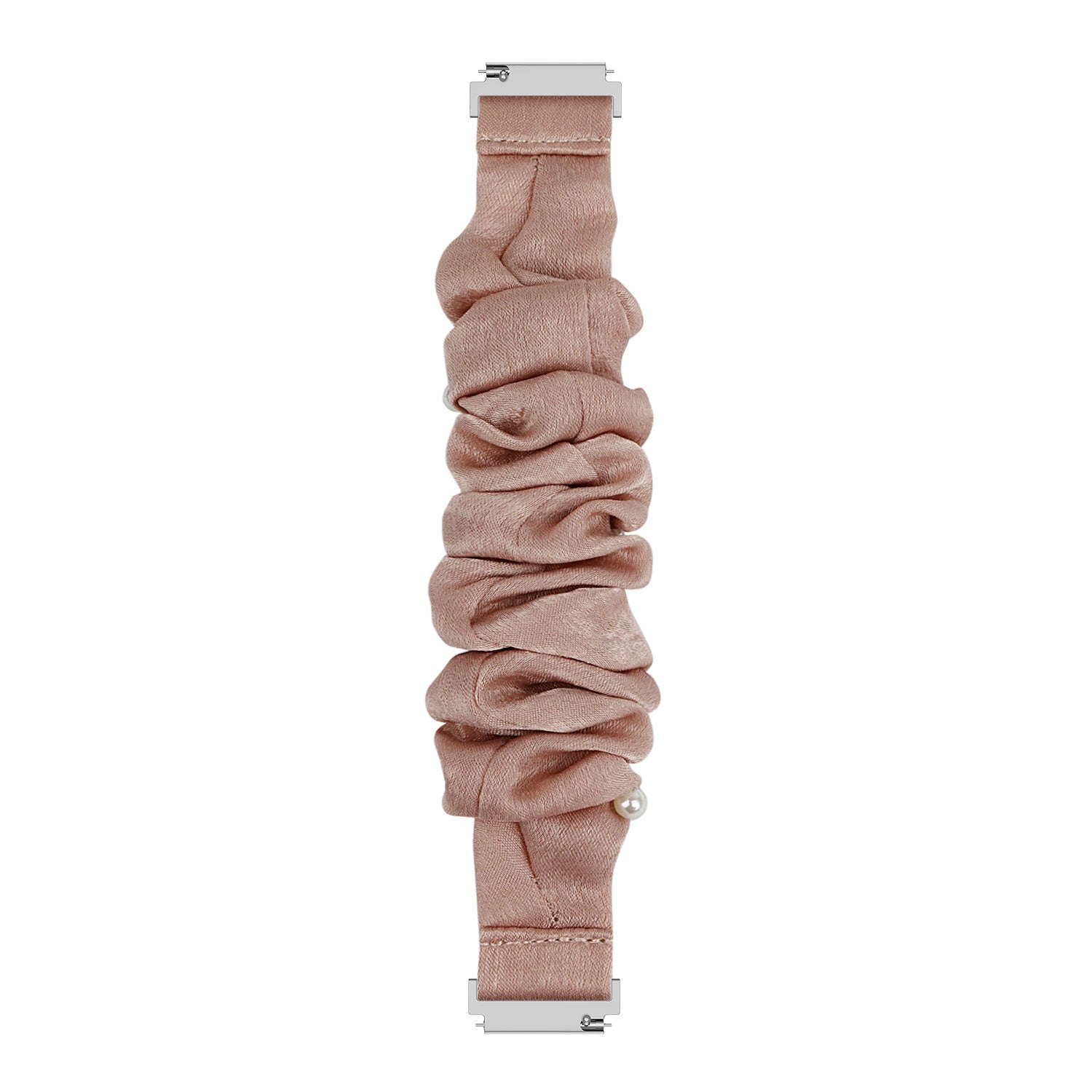 Samsung Galaxy Watch 7 - 40mm Scrunchie Strap (Beige with Pearls)