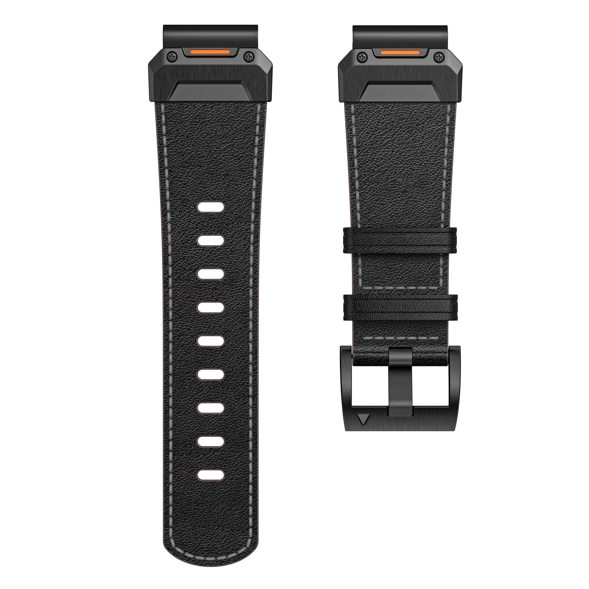 Garmin Quatix 8 - 47mm Genuine Leather Strap (Black)