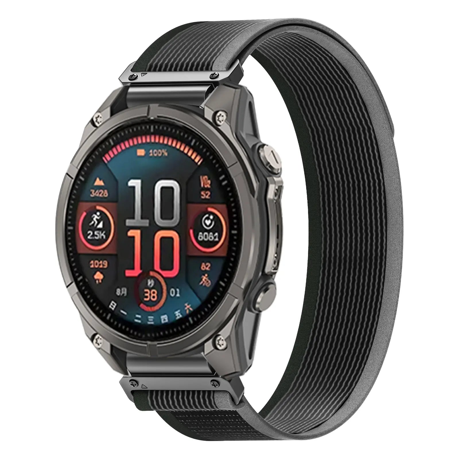 Garmin Quatix 8 Pro - 47mm Premium Trail Loop Strap (Black/Green)