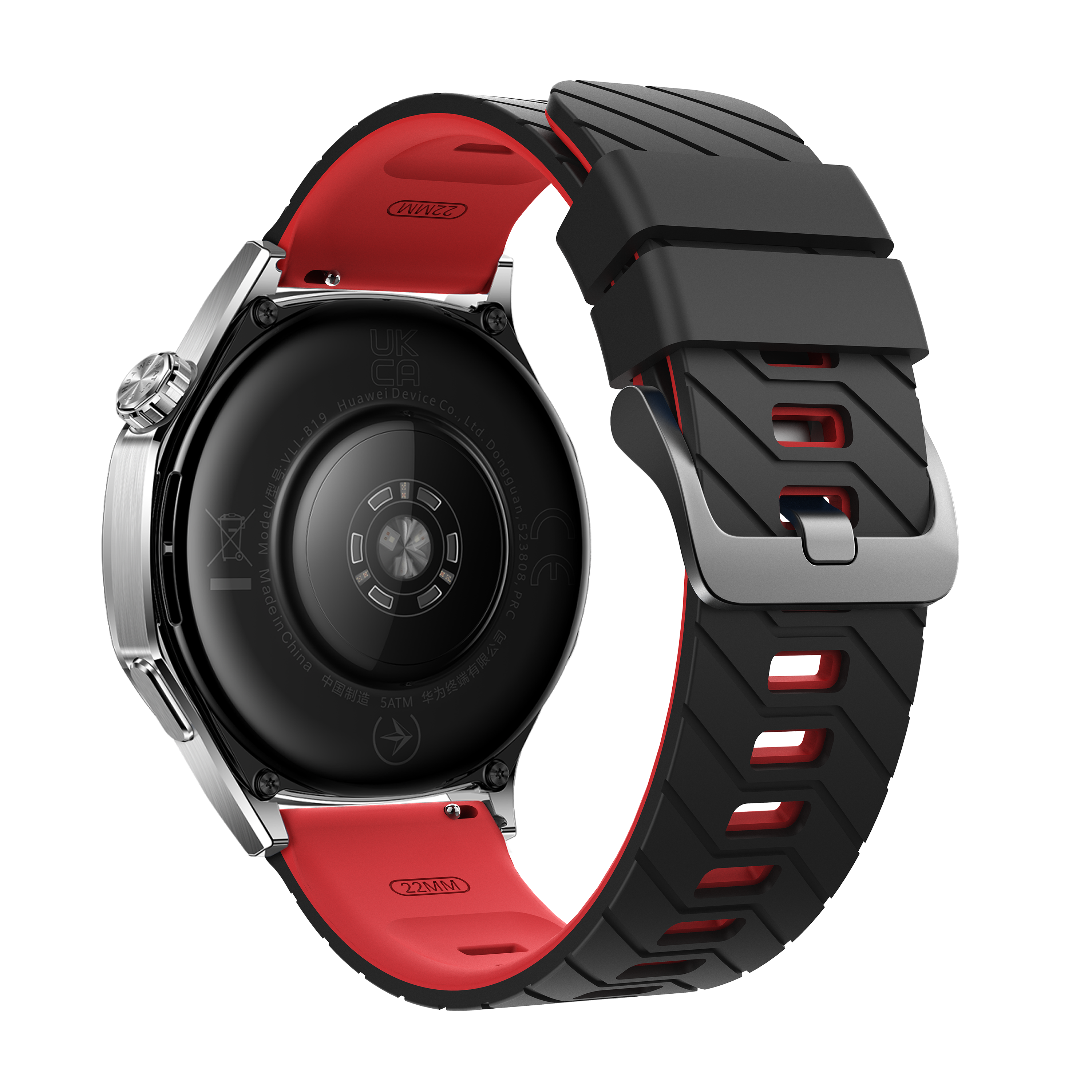 Fossil Gen 5e - 44mm Twill Sport Strap (Black/Red)