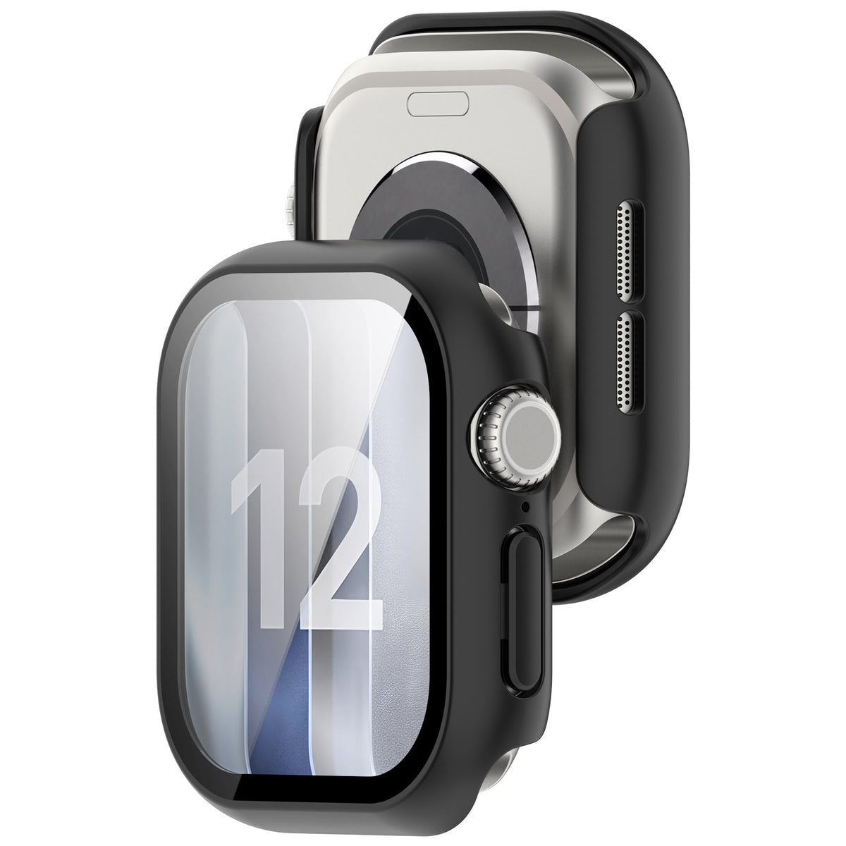 Apple Watch 12 - 42mm PC Case with Glass (Black)