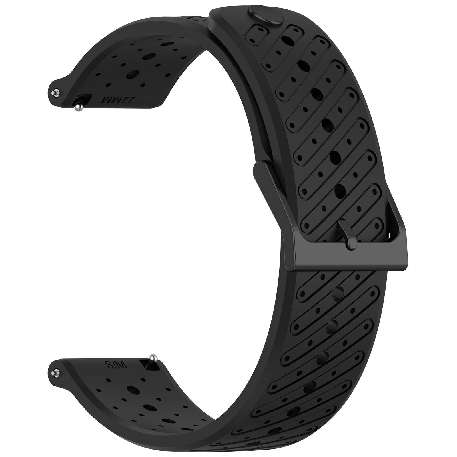 Coros Apex 46mm Striped Silicone Strap (Black)