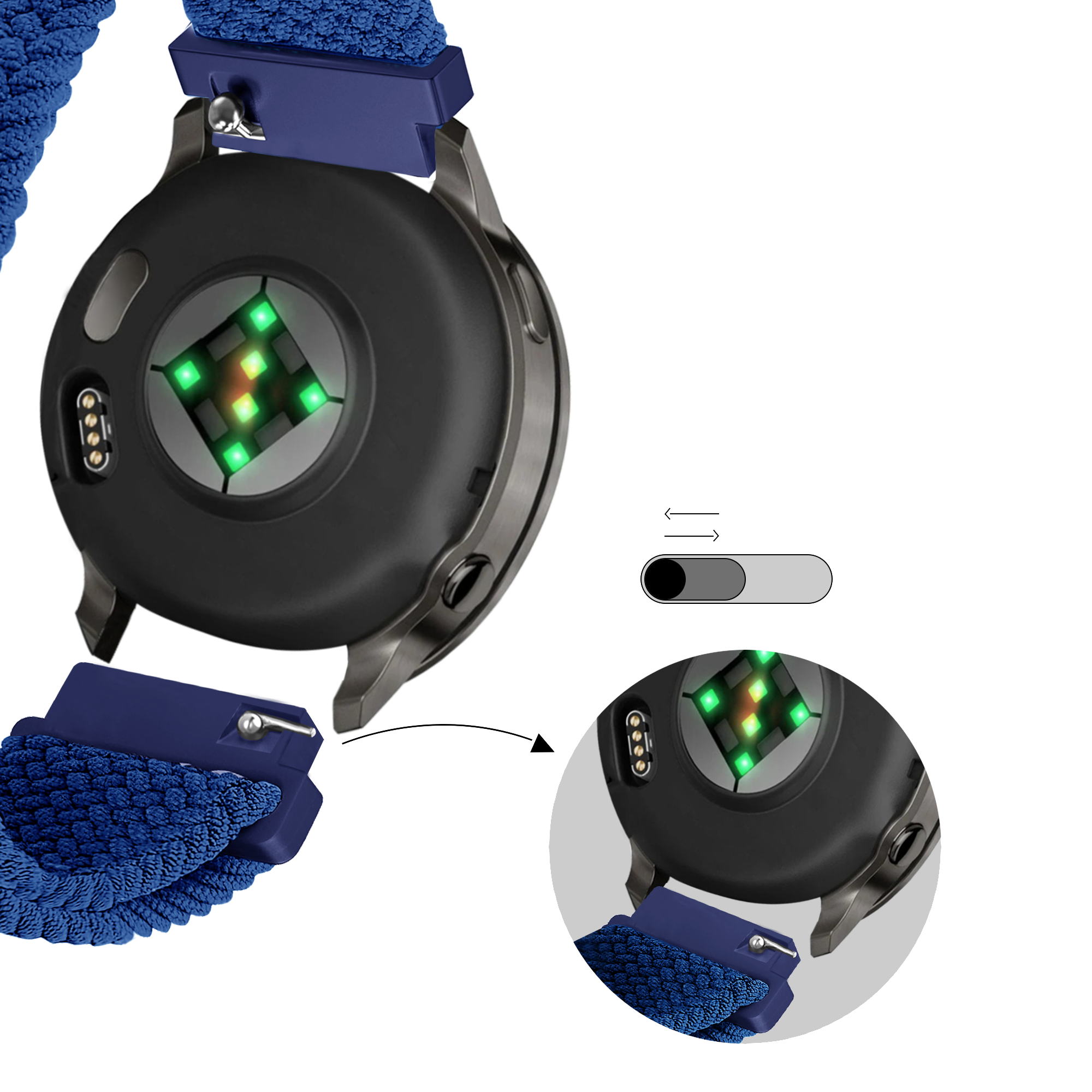 Bandz Garmin Venu 4 - 41mm Adjustable Braided Strap (Blue)