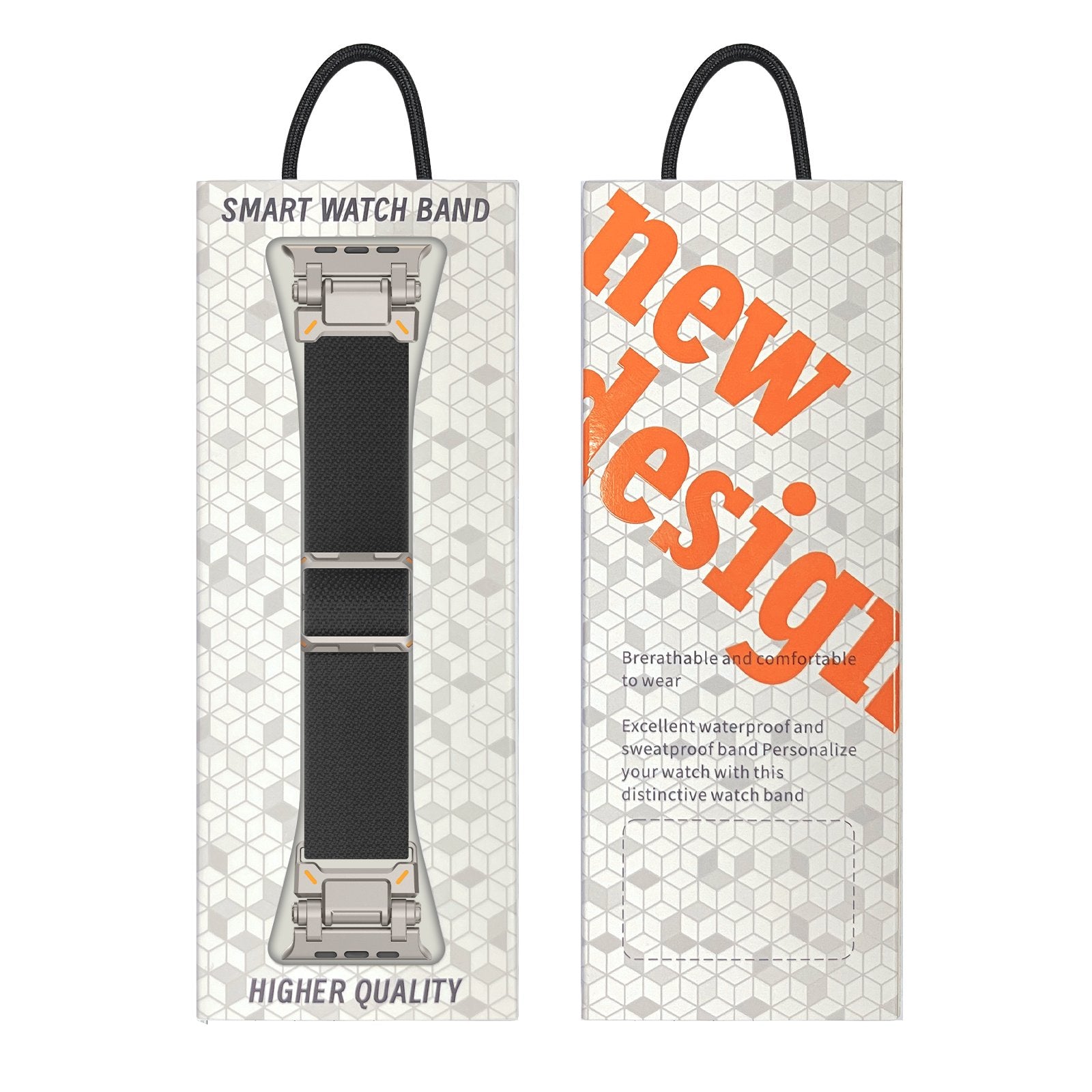 Apple Watch 'Explorer' Polyester Strap (Black met Titanium)