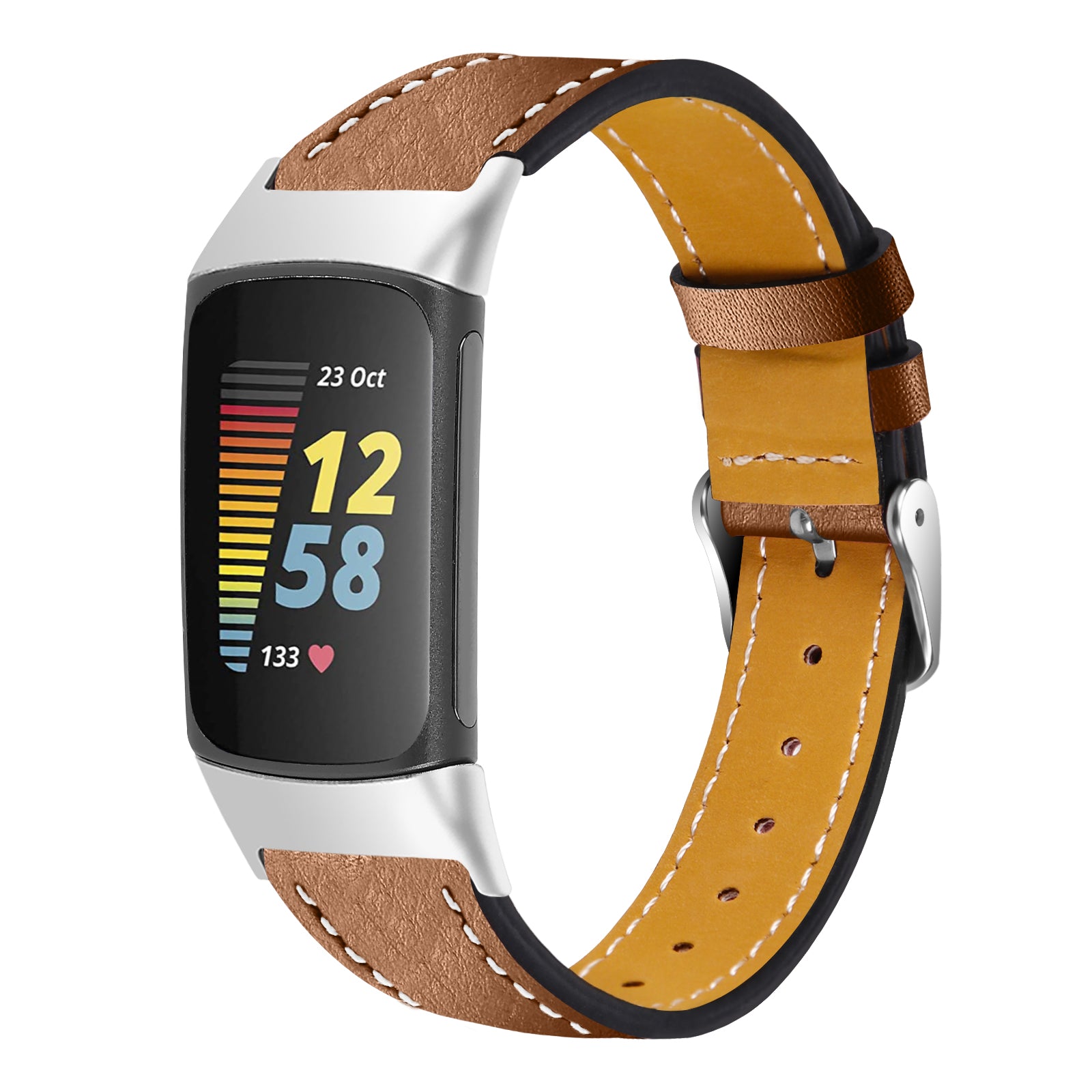 Fitbit Charge 5 Modern Leather Strap (Brown)
