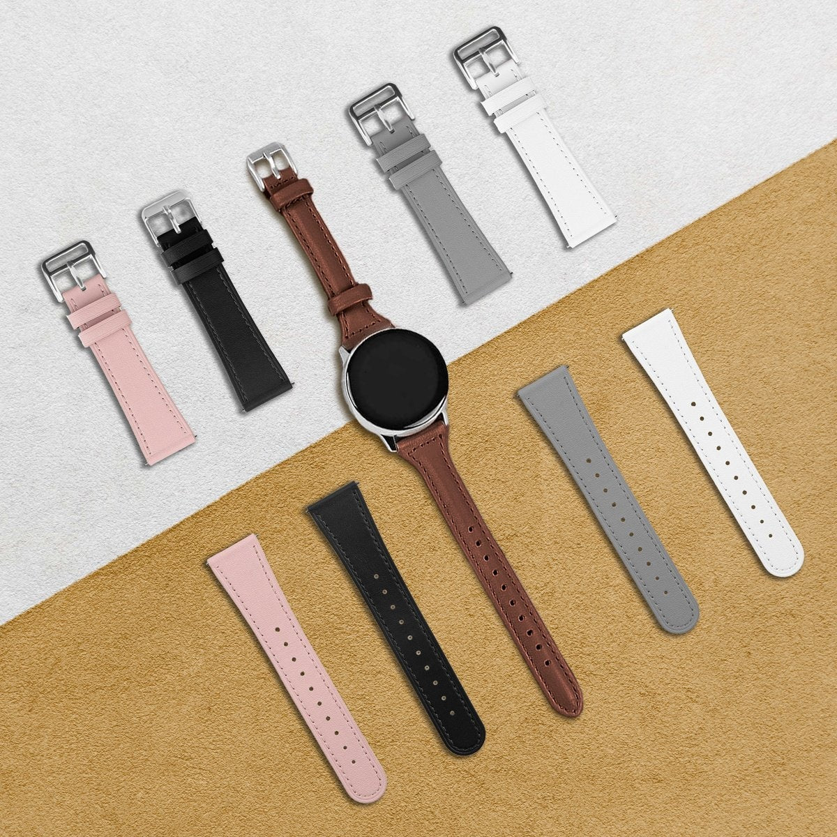 Watch Strap Modern Leather 22mm - Quick Release (Black)