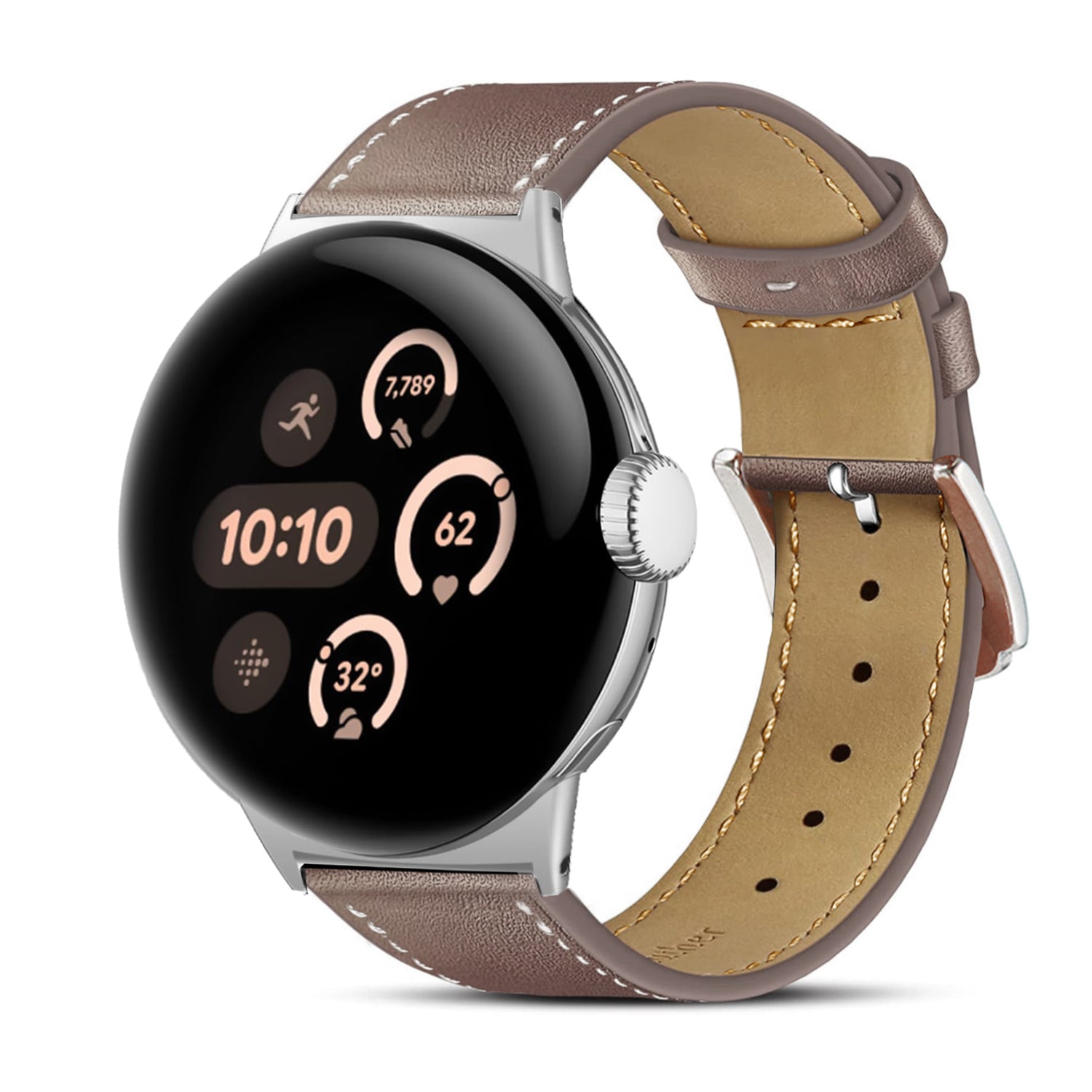 Google Pixel Watch 4 - 45mm Modern Leather Strap (Coco)