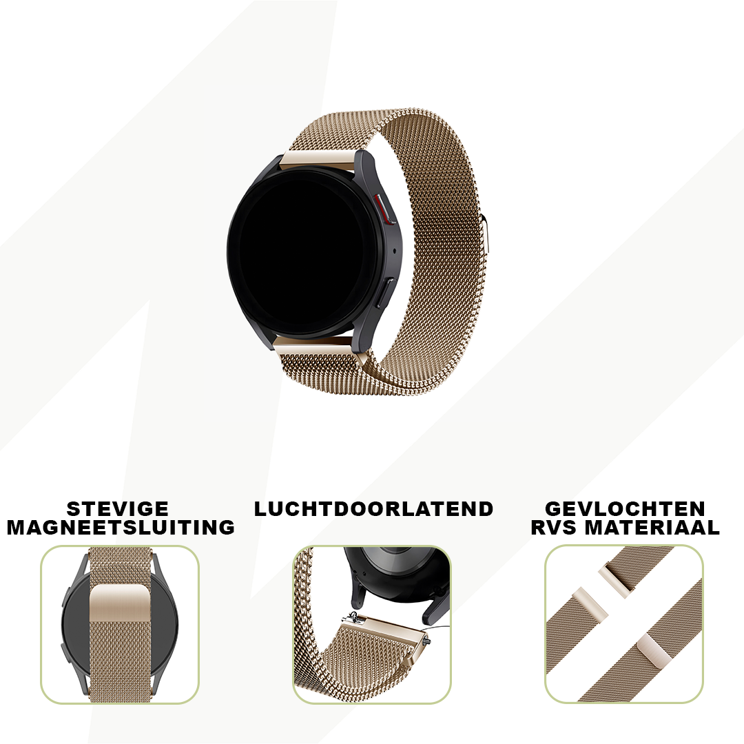 Bandz Garmin Vivoactive 3 Milanese Loop Strap (Champagne Gold)