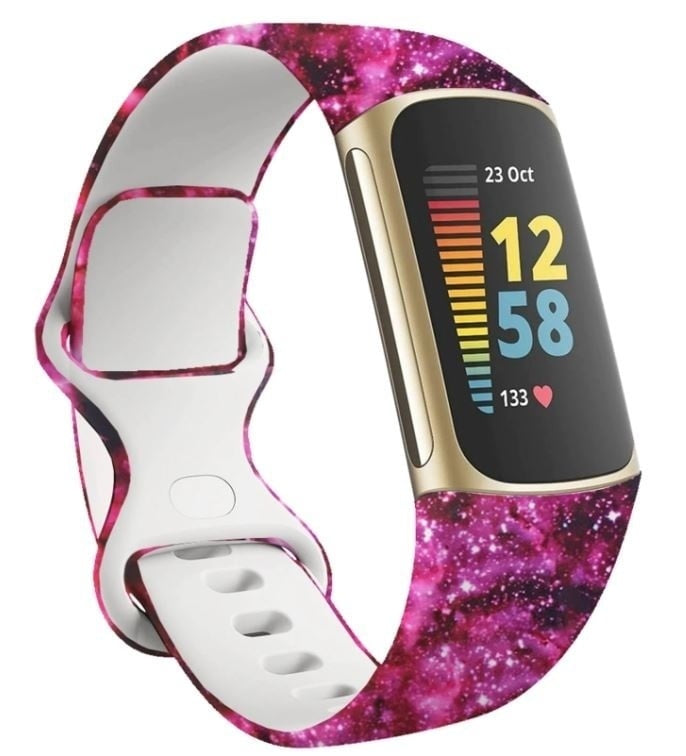 Pink Galaxy Fitbit Charge 6 Strap