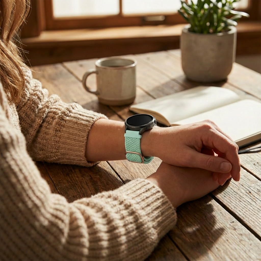 Bandz Garmin Forerunner 265s Adjustable Braided Strap (Turquoise)