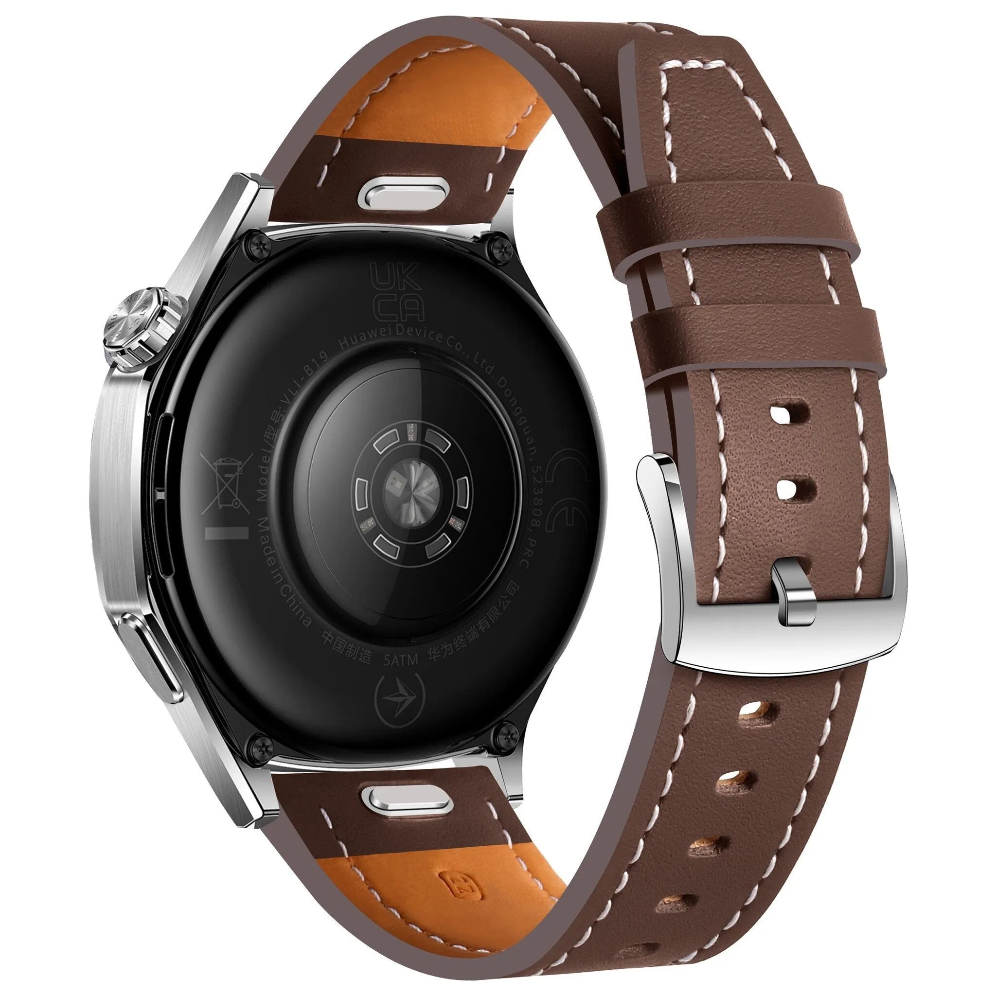 Oppo Watch X2 'One Push' Leather Strap (Dark Brown)