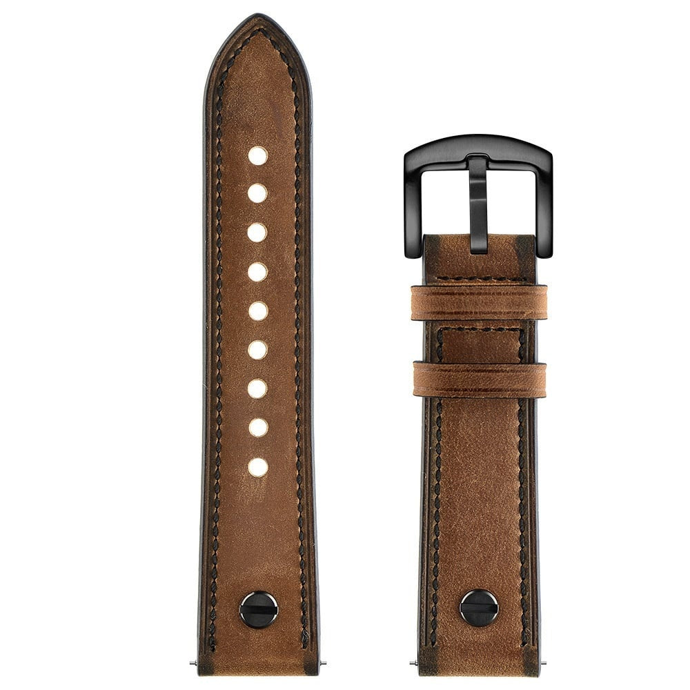 Suunto Race 2 Leather Strap with Screw (Dark Brown)