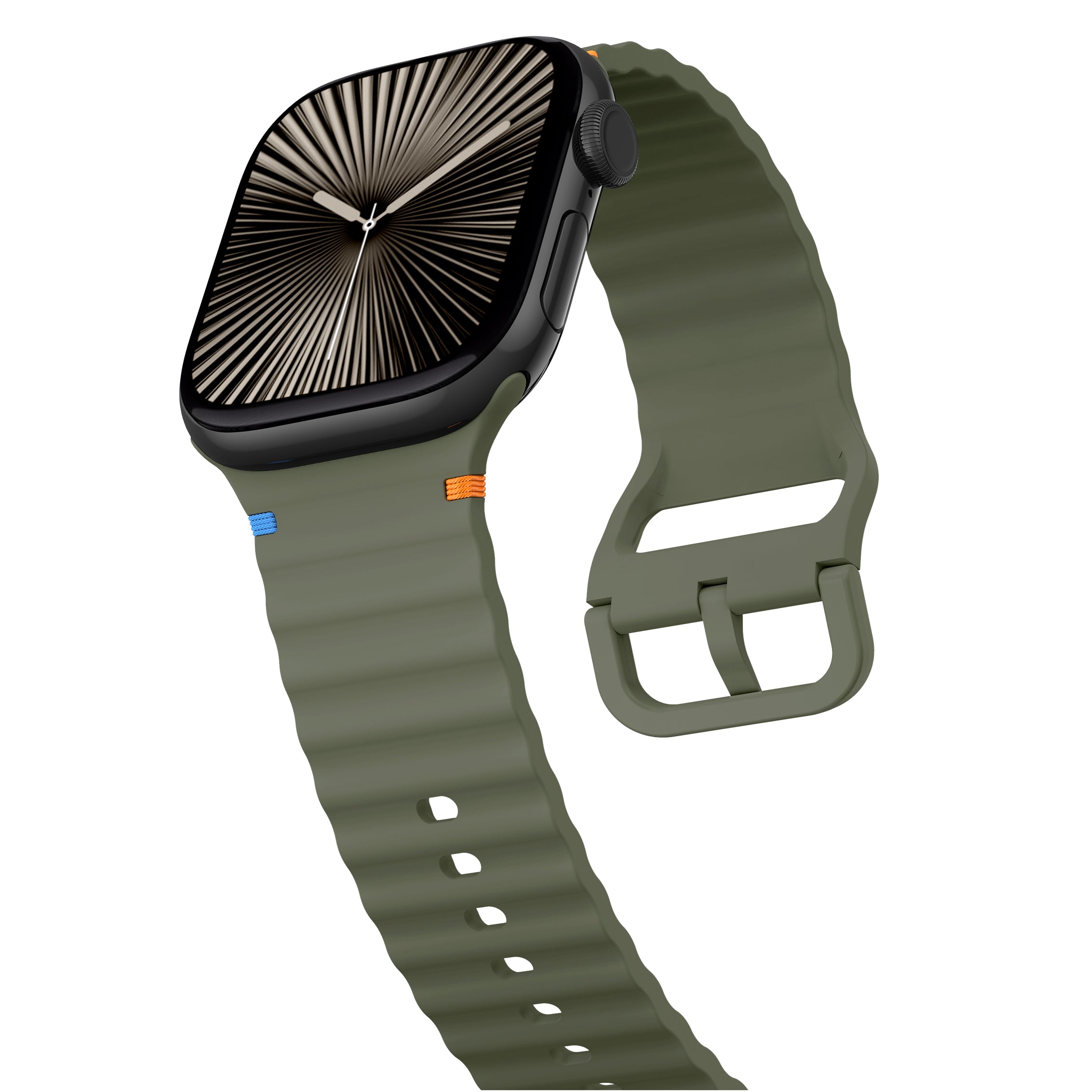 Apple Watch Wave Silicone Strap (Dark Green)