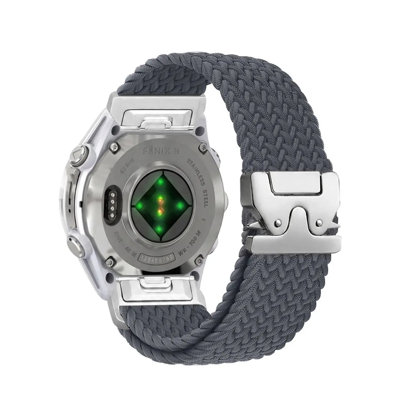 Garmin Quatix 8 Pro - 47mm Braided Strap P-Buckle (Dark Grey with Silver)