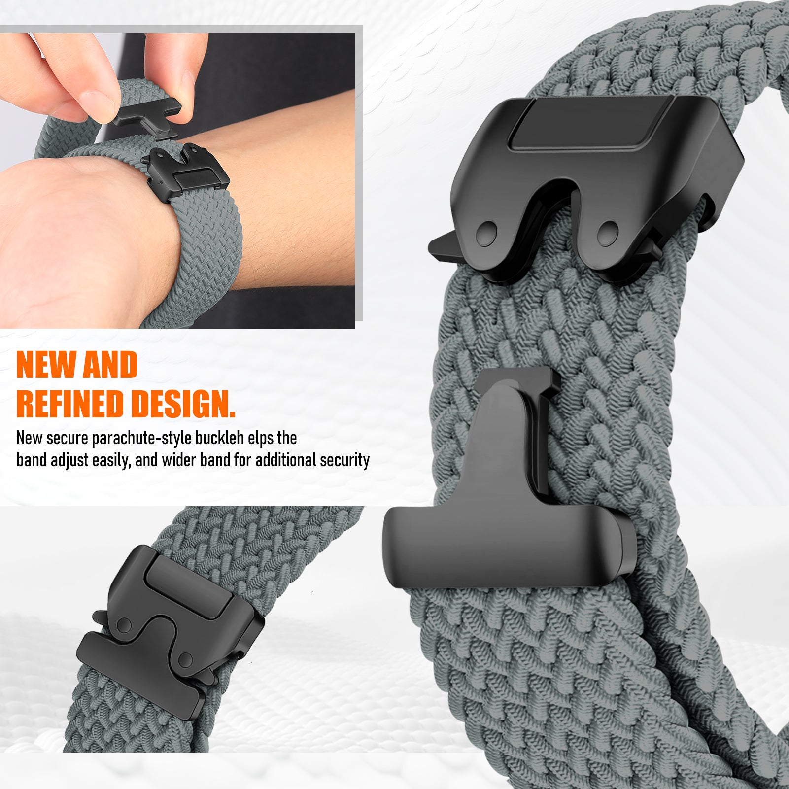 Google Pixel Watch 4 - 45mm Braided Strap with P-Buckle (Grey)