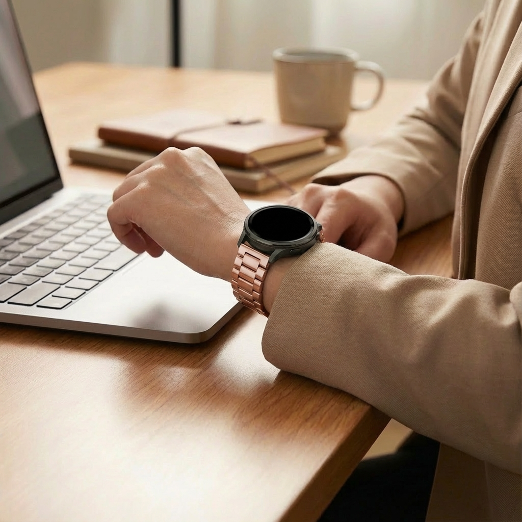 Bandz Garmin Venu 2 Plus Steel Strap 'Classic' (Pink)