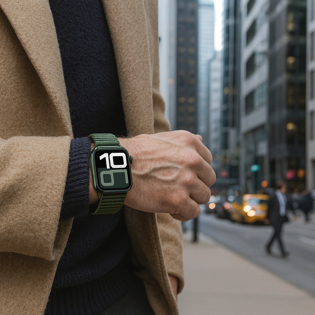 Strap-it Apple Watch Wave Nylon Strap (Dark Green)