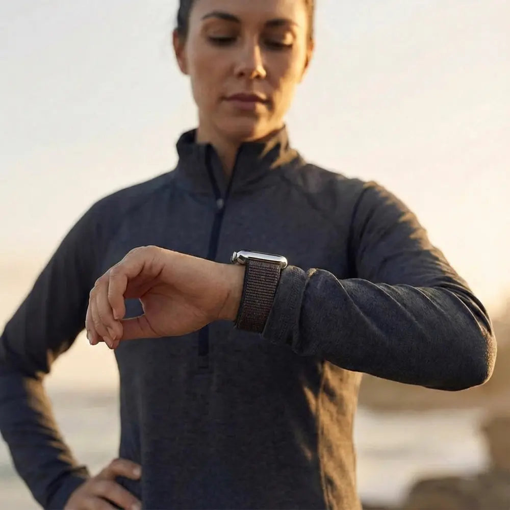 Bandz Apple Watch Nylon loop band (zwart mix)