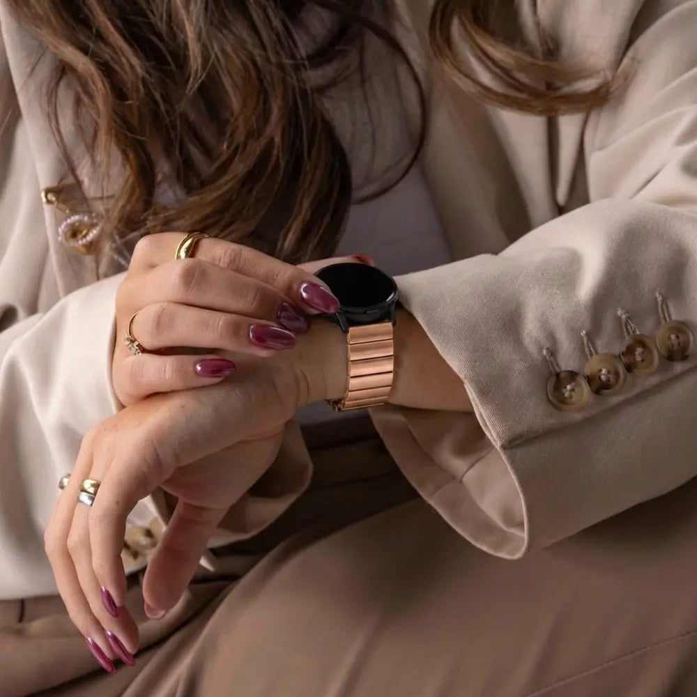 Bandz Garmin Vivoactive 6 Steel Strap 'One Bead' (Rose Gold)