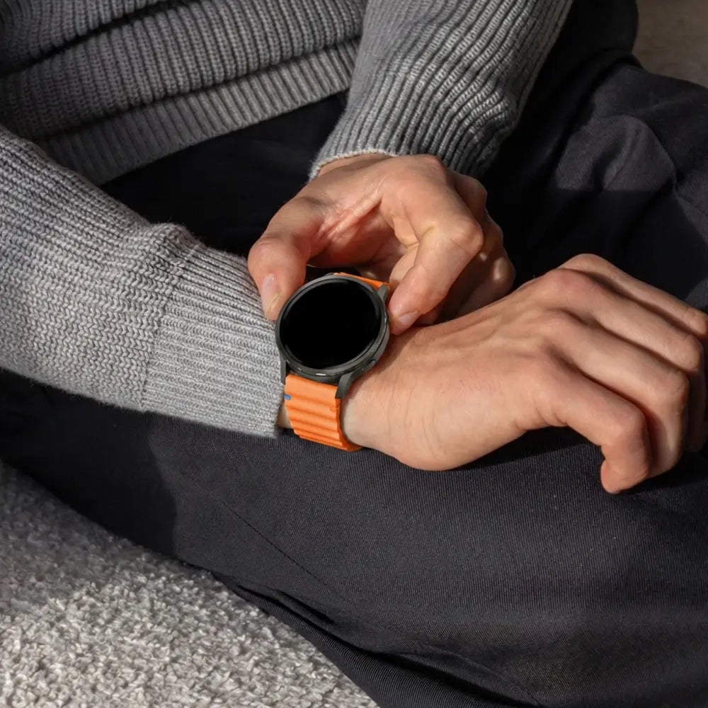 Bandz Garmin Venu 4 - 45mm Silicone Strap 'Wave' (Orange)