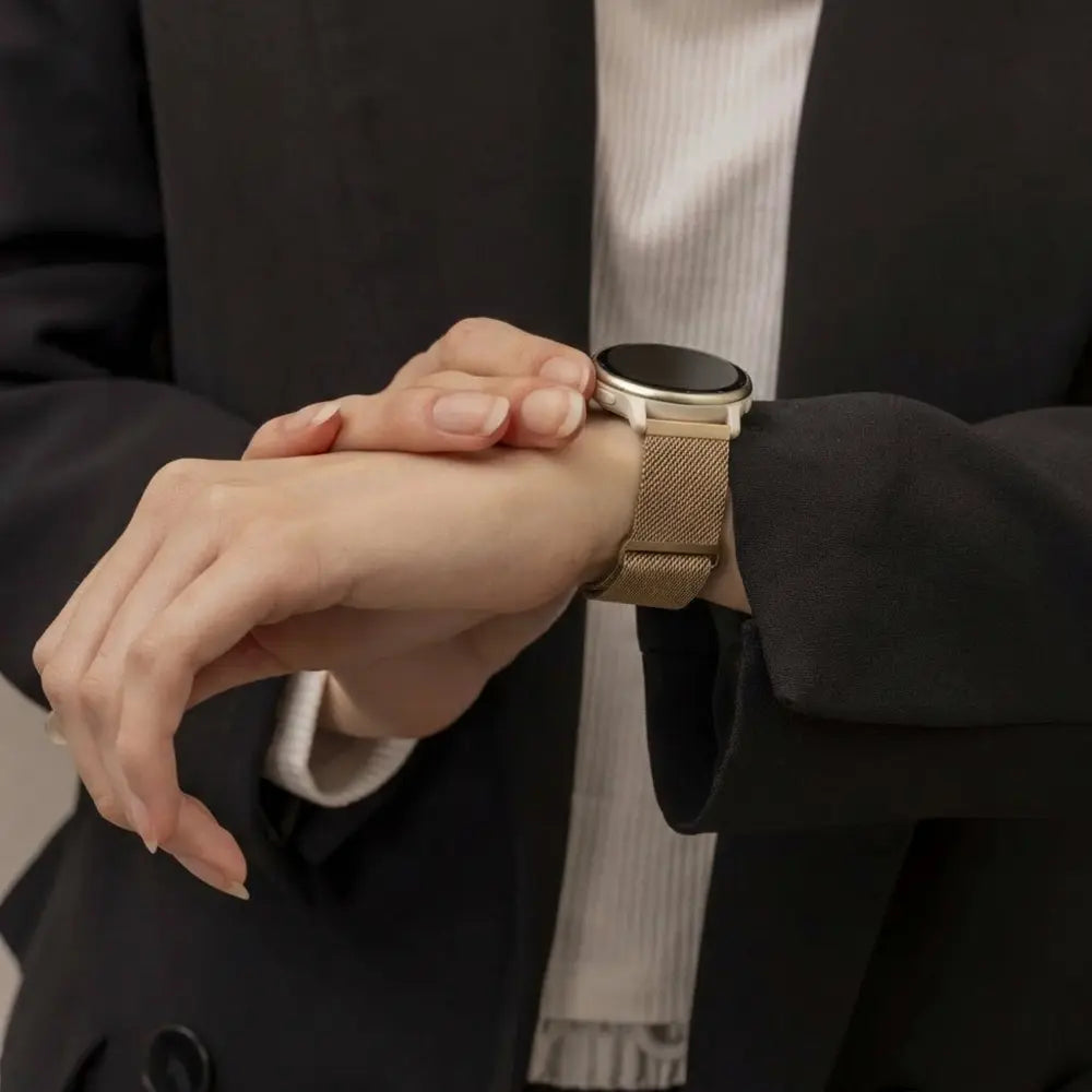 Bandz Garmin Vivoactive 5 Milanese loop band (rosé goud)