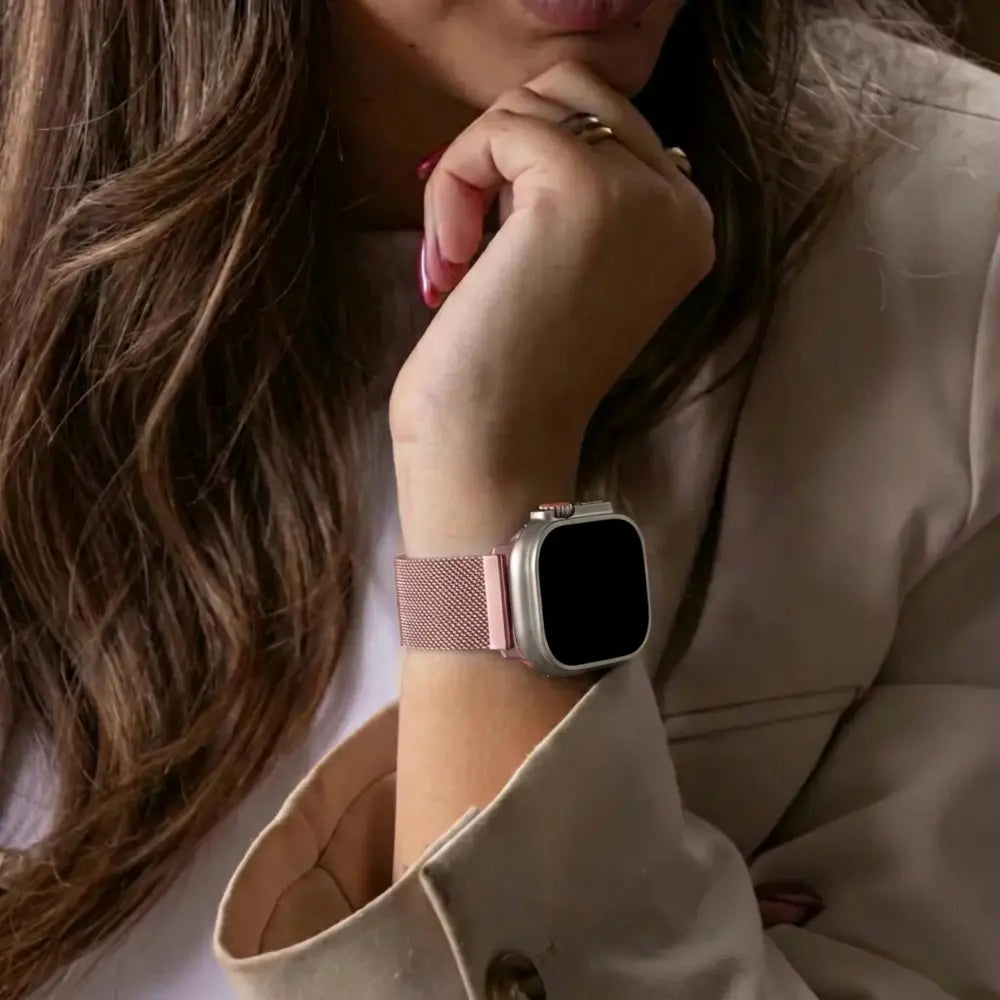 Apple Watch Ultra Milanese Strap (Rose Pink)