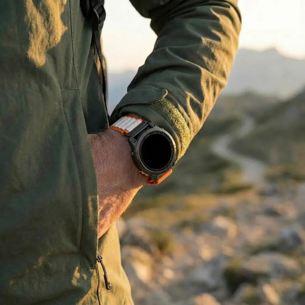 Garmin Epix Gen 2 - 47mm Alpine nylon bandje (oranje/beige)