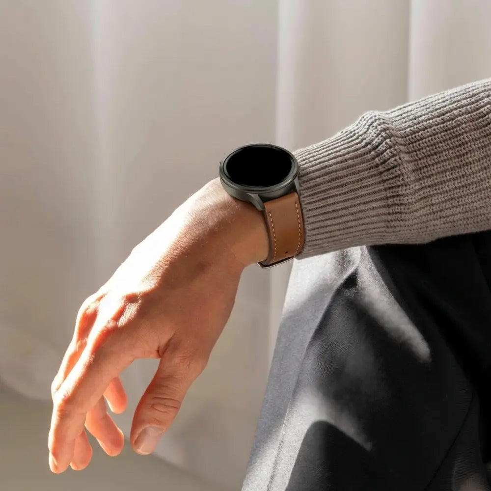 Bandz Garmin Forerunner 570 - 47mm Leather Strap 'Deluxe' (Brown)