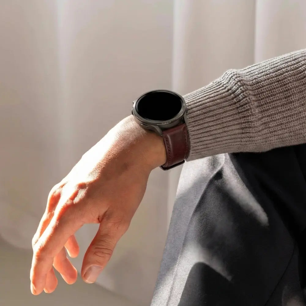 Bandz Garmin Vivoactive 3 Leather Strap 'Classic' (Dark Brown)