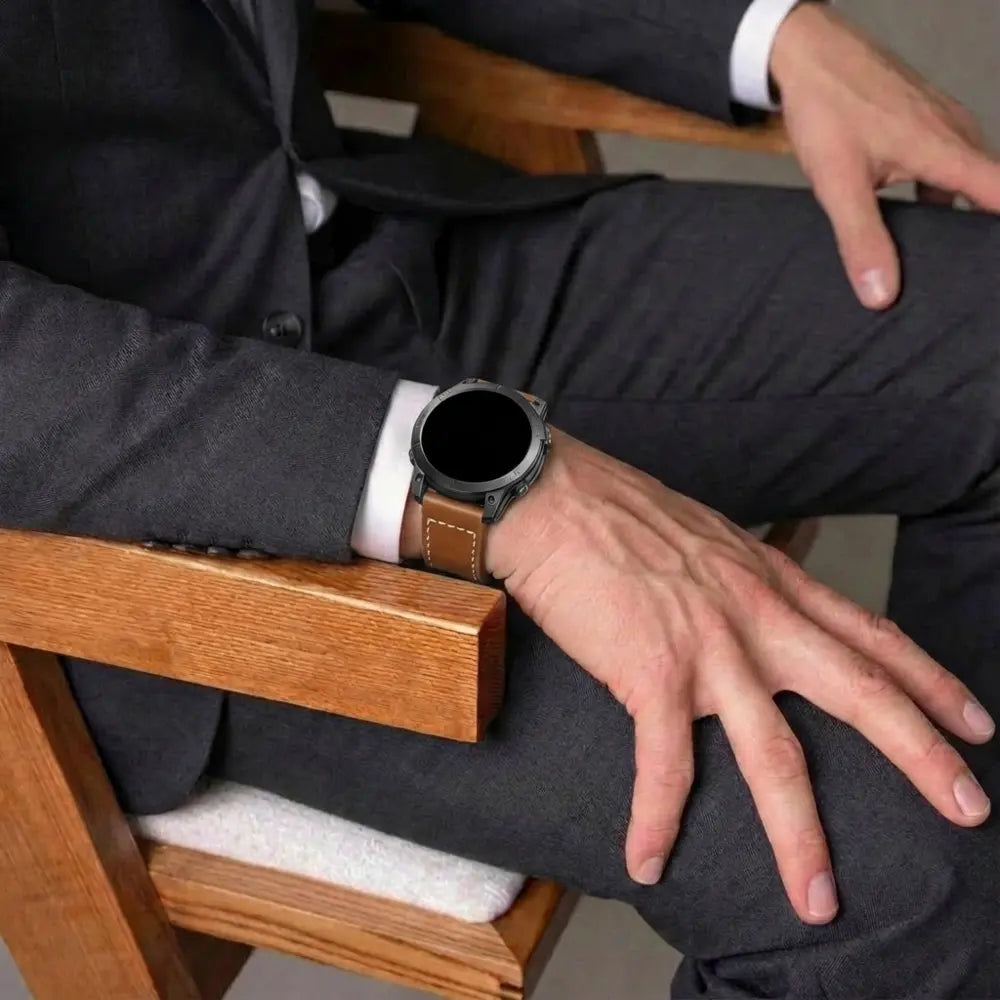 Garmin Quatix 3 / 6x / 7x Solar Premium Leather Strap (Brown)