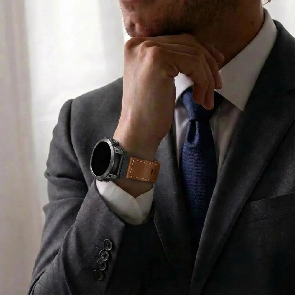 Garmin Quatix 3 / 6x / 7x Solar Premium Leather Strap (Brown)