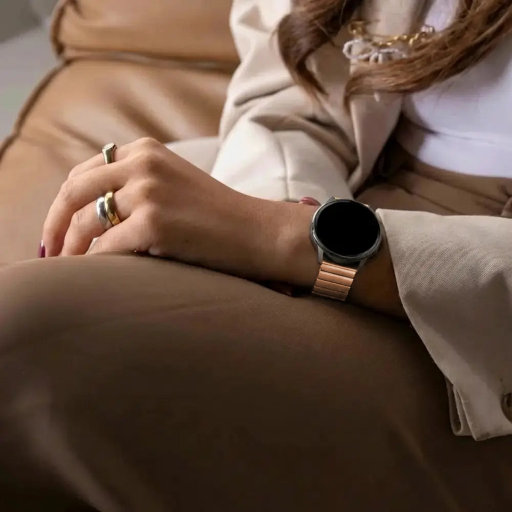 Bandz Garmin Vivoactive 6 Steel Strap 'One Bead' (Rose Gold)