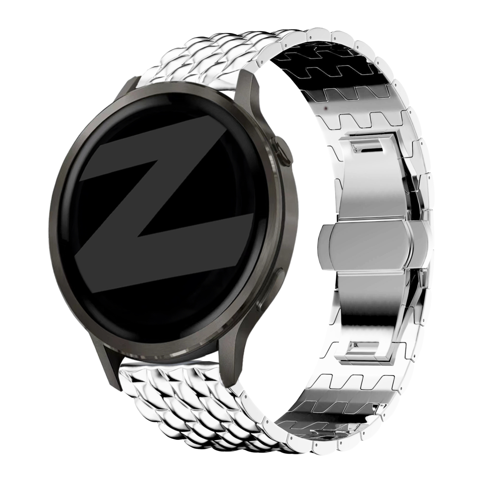 Bandz Garmin Bounce 2 Steel Strap 'Dragon' (Silver)