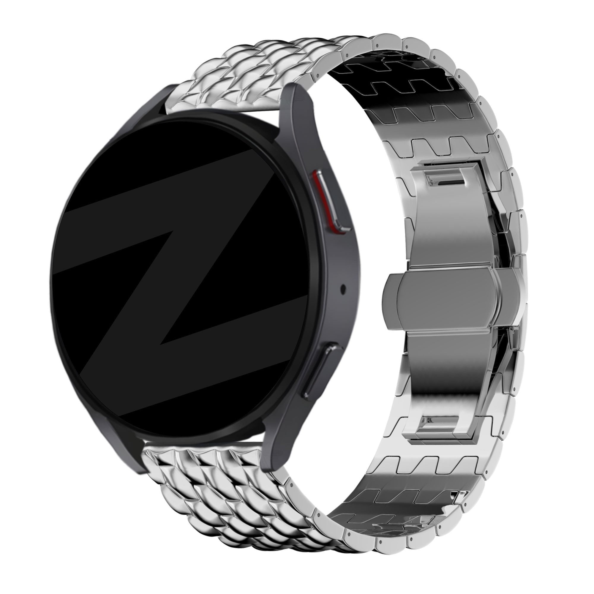 Bandz Garmin Forerunner 570 - 42mm Steel Strap 'Dragon' (Silver)