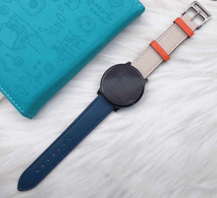 Amazfit Active 2 Leather Duo Strap (White/ Dark Blue)