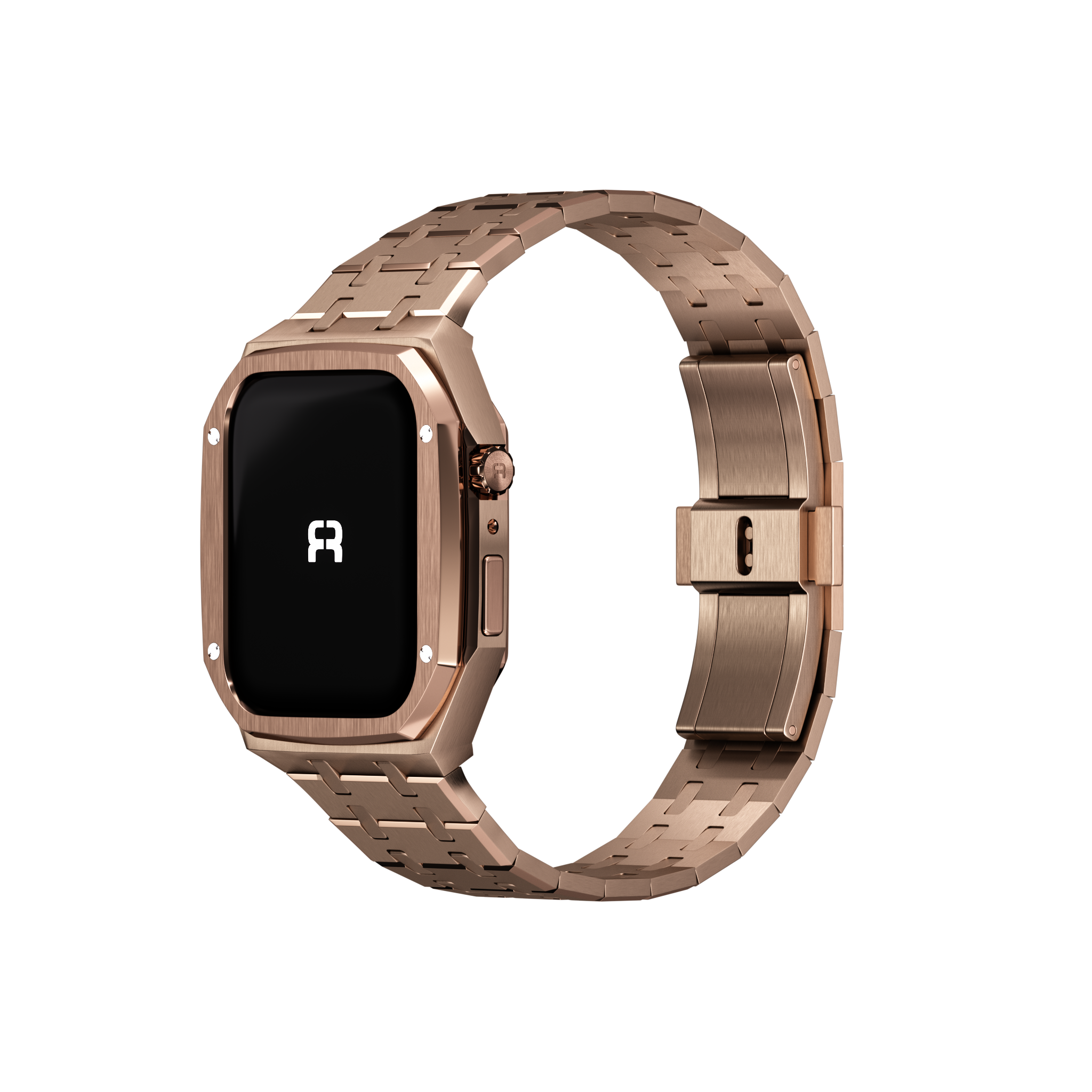 Reqior Apple Watch 45mm Case with Steel Strap (Rose Gold)