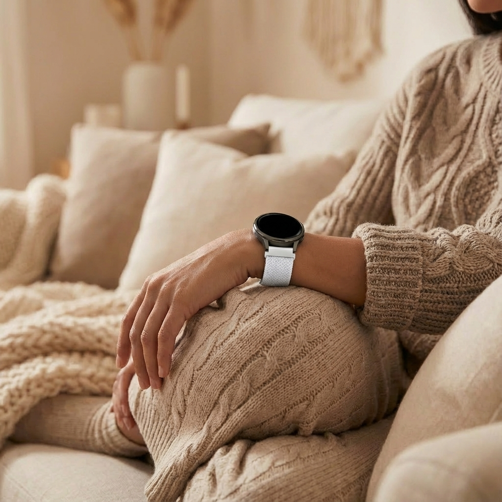 Bandz Garmin Vivomove 3s Adjustable Braided Strap (White)