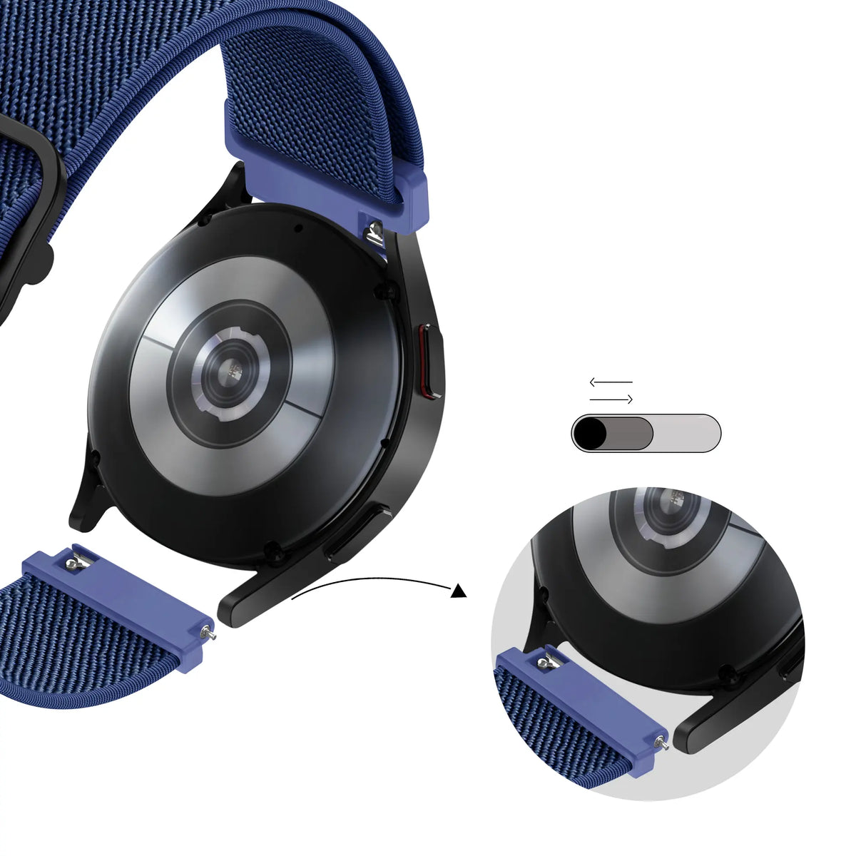 Bandz ICE Smart ST 2.0 Round 1.20 Elastic Strap (Dark Blue)