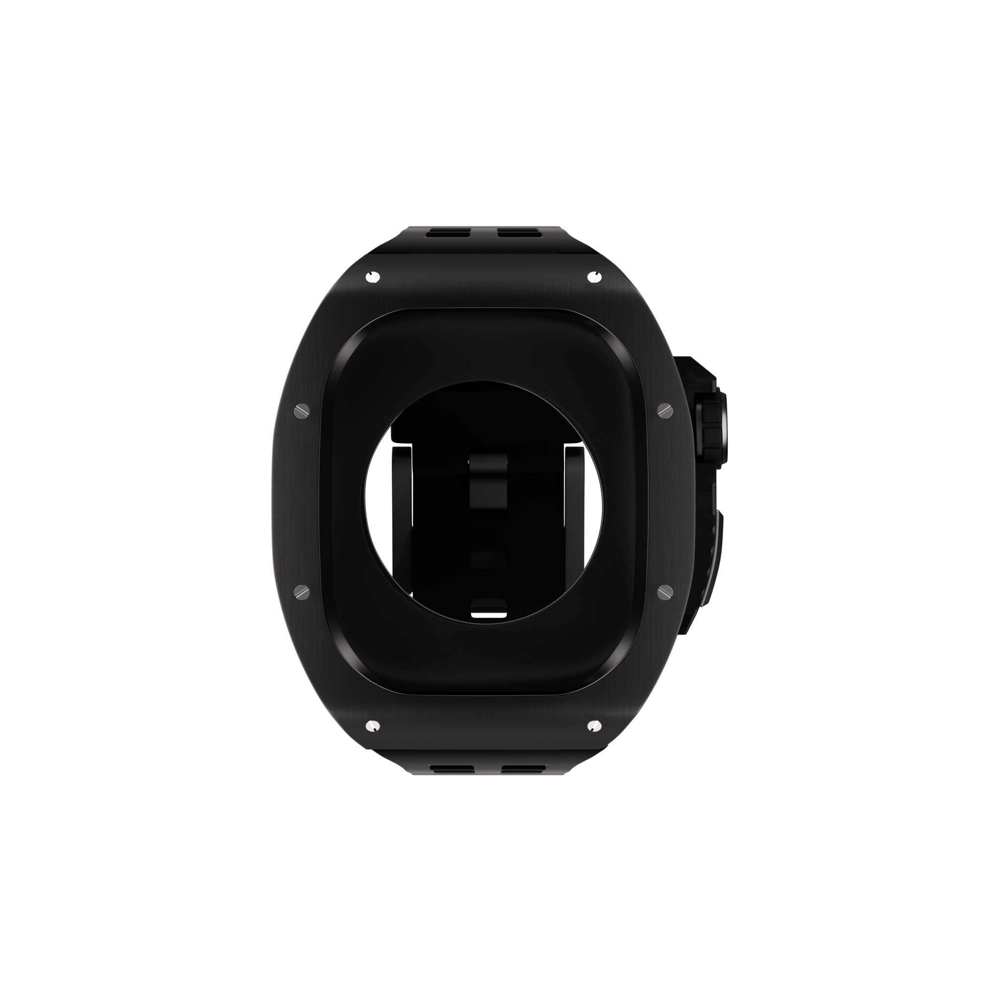 Reqior Apple Watch 45mm Polymer and Metal Case with Rubber Strap (Black)